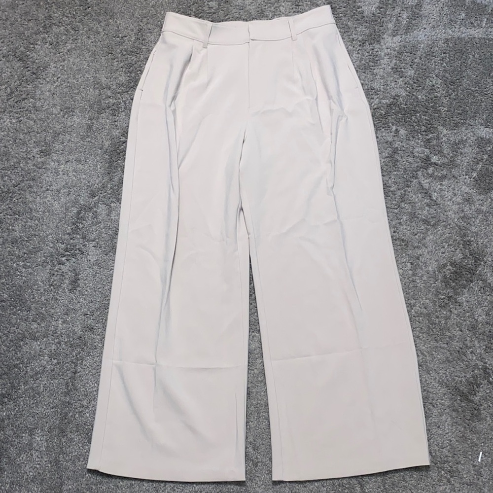 Women's Wide-Leg Trousers - Cream